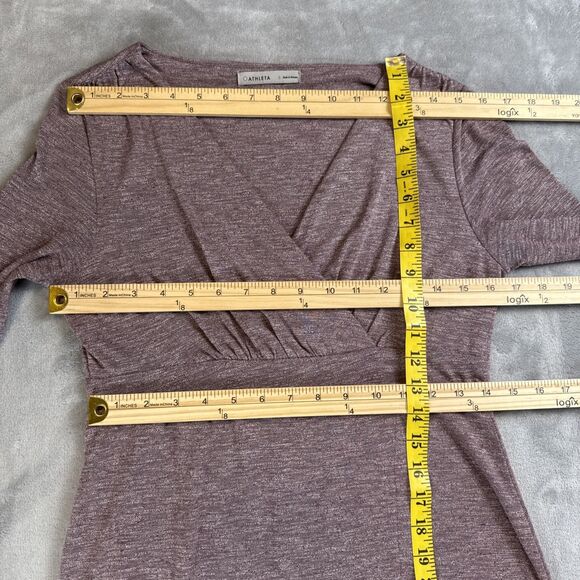 Athleta Wrap-It-Up Dress Women’s Small Pink Heathered Long Sleeve Casual - Picture 3 of 8